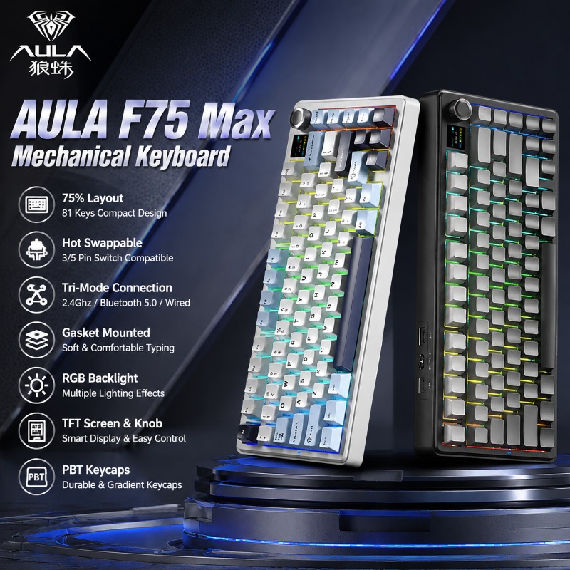 Gaming Keyboard Mechanical Wireless - Tastiera Meccanica AULA F75 Max, Layout