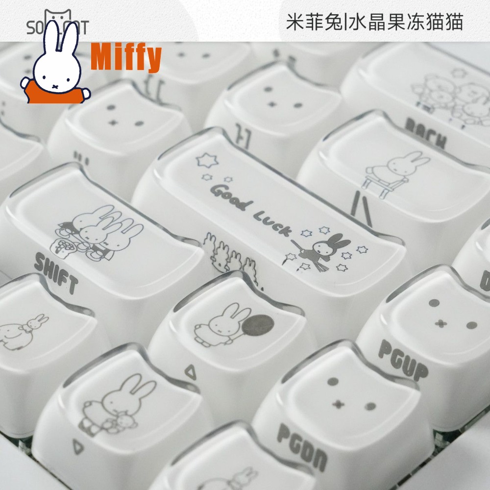 Gaming Keyboard Typewriter - Keycaps Kawaii Miffy, Tasti per Tastiera