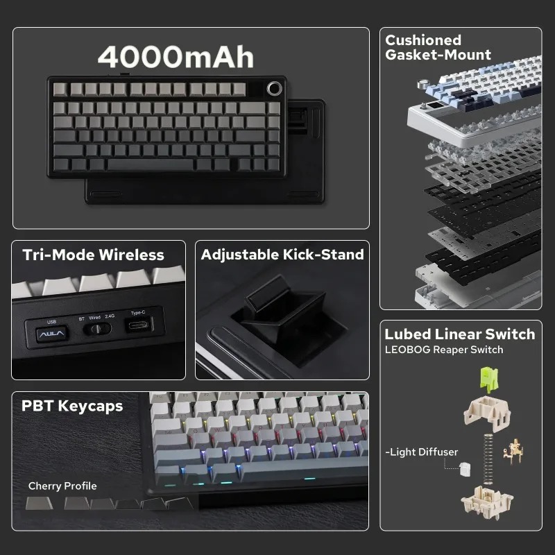 Tastiera Meccanica AULA F75 Ma - Gaming Keyboard Mechanical Wireless recensione e prezzo