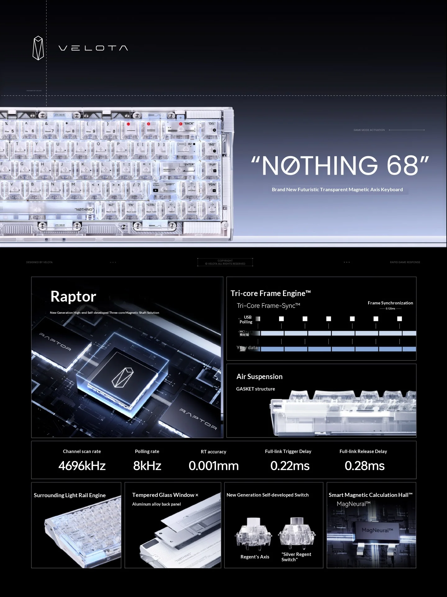 Tastiera ATK Velota Nothing 68 - Gaming Keyboard Hall Effect Switches recensione e prezzo