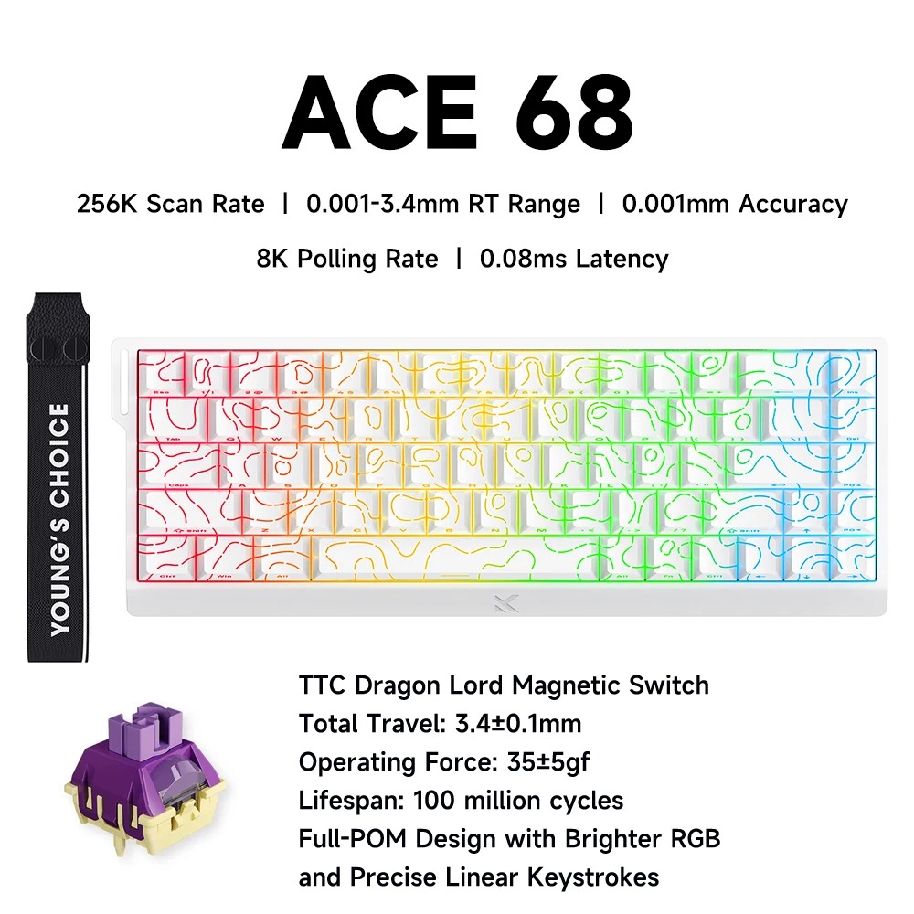 MCHOSE ACE 68 Interruttore mag - Gaming Keyboard Hall Effect Switches recensione e prezzo